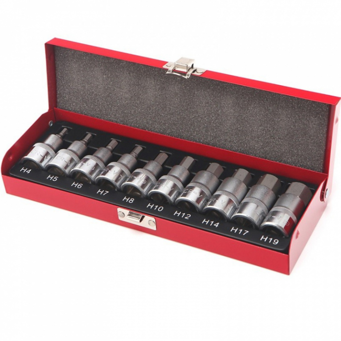 Trusa cu imbusuri hexagonale scurte 1/2", 10 buc. [1]