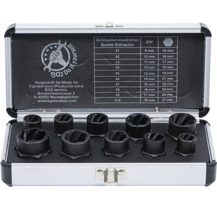 Trusa cu tubulare speciale pentru suruburi uzate si antifurt 3/8", 10 buc [1]