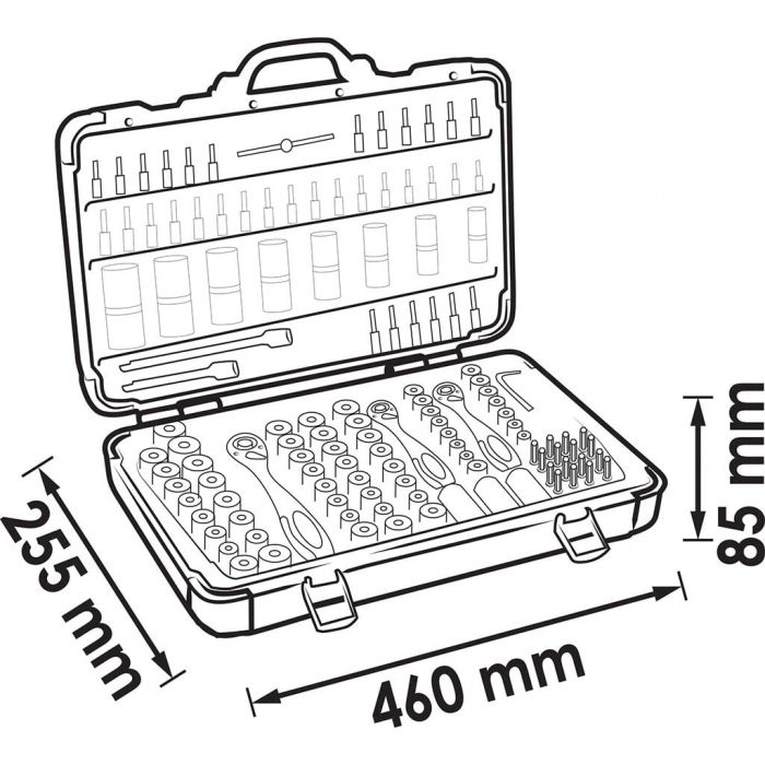 Trusa de chei profesionale 1/4"-3/8"-1/2",172 piese [5]