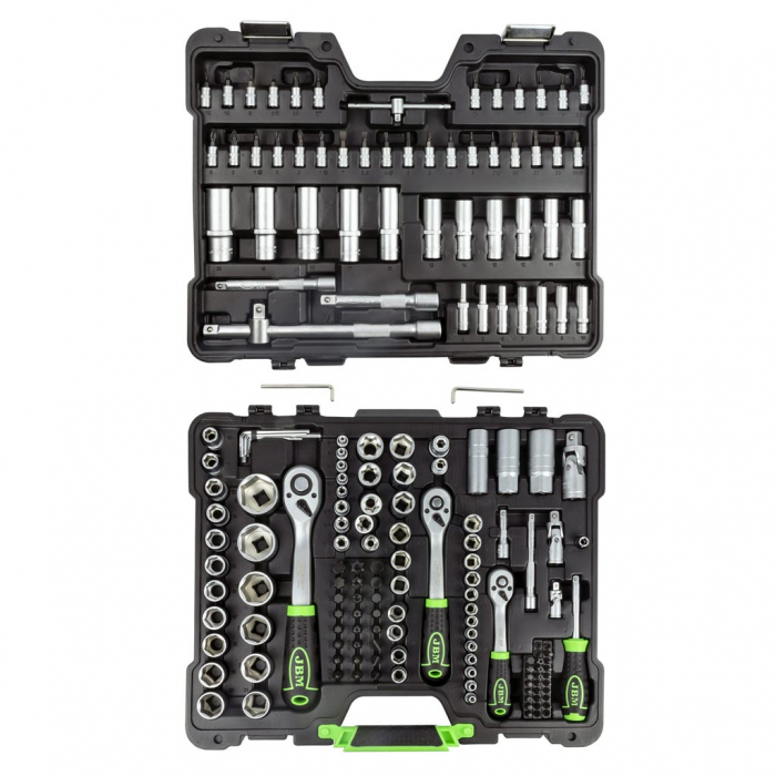 Trusa / Set tubulare 1/4"-3/8"1/2", 179 piese ZINCATE ! [3]