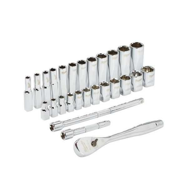 Trusa tubulare clichet 1/4" 28 piese sistem metric [4]