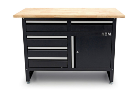 Banc de lucru cu blat din lemn masiv 120 cm, 8 sertare - HBM [3]