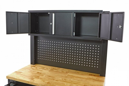 Banc de lucru cu blat din lemn masiv,182 cm, 4 sertare, panou si usa - HBM [3]