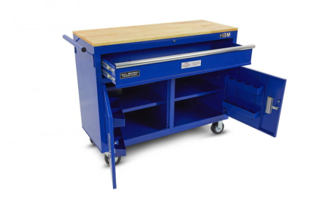 Banc de lucru mobil tip carucior 117 cm cu blat de lucru din lemn - HBM [4]