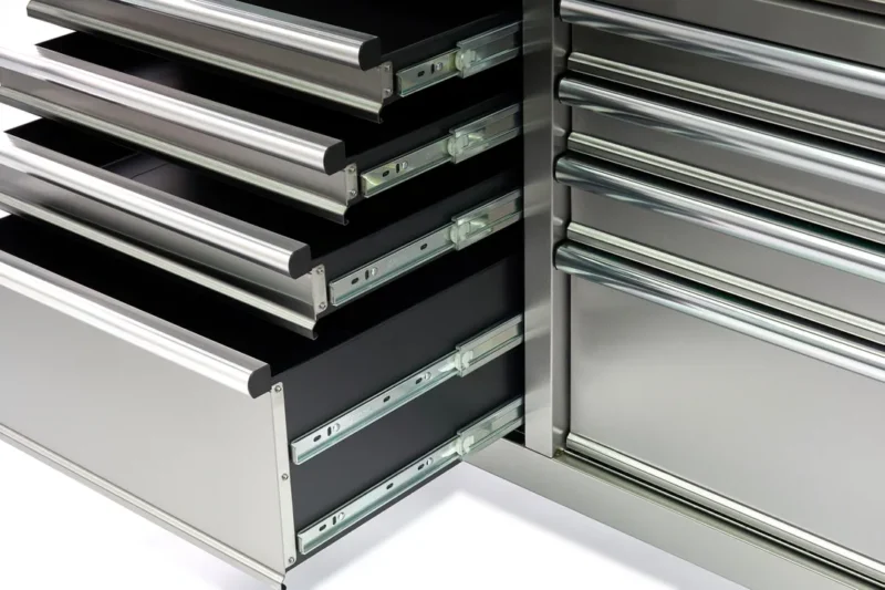 Banc de lucru mobil tip carucior din otel inoxidabil 117 cm cu blat de lucru din lemn - HBM [6]