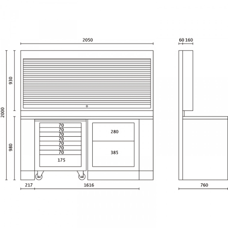 Banc de lucru modular pentru atelier, model C55PB/3 [7]