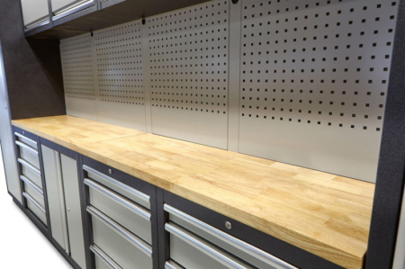 Banc de lucru tip ansamblu modular de atelier premium negru gri, 16 buc - HBM [2]