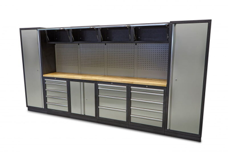 Banc de lucru tip ansamblu modular de atelier premium negru gri, 16 buc - HBM [5]