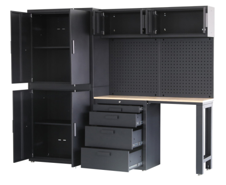 Banc de lucru tip Sistem mobilier modular premium 8 piese, negru mat - HBM [1]