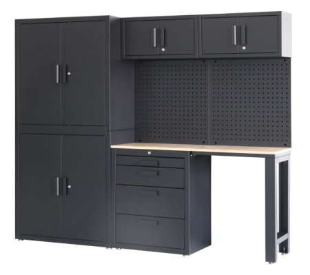 Produse - Banc de lucru tip Sistem mobilier modular premium 8 piese, negru mat - HBM