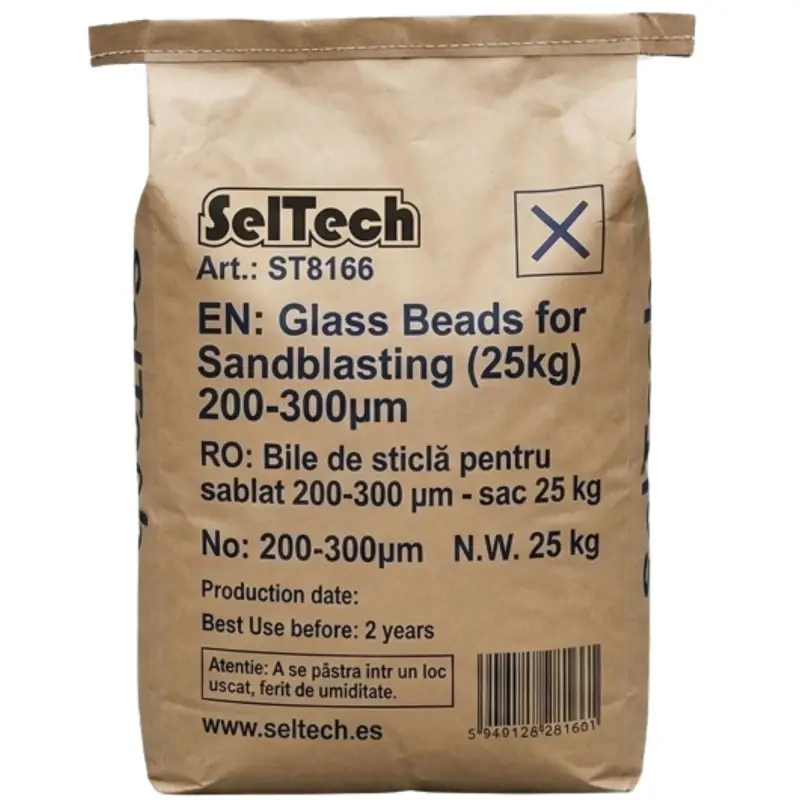 Bile de sticlă pentru sablat 200–300 µm, 25 kg