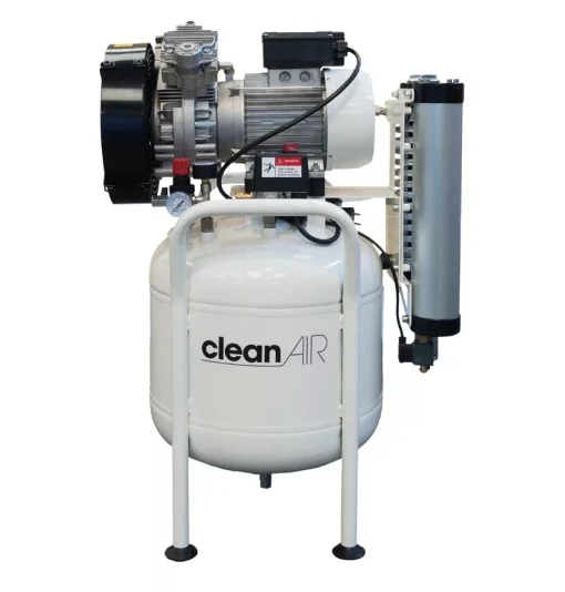 Noutati (new) - Compresor de aer medical cu piston fara ulei, silentios, cu uscator montat pe rezervor - 50 litri - 1.5 kW, 350 L/min, 8 bar