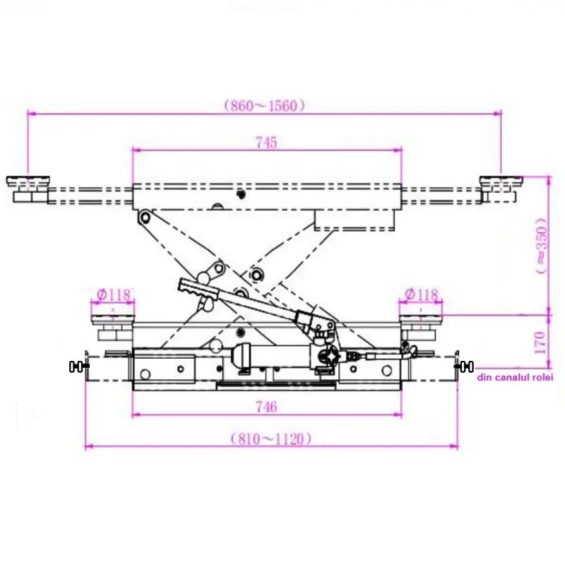 Cric canal hidraulic 2,5T Sel Tech pentru service auto [1]