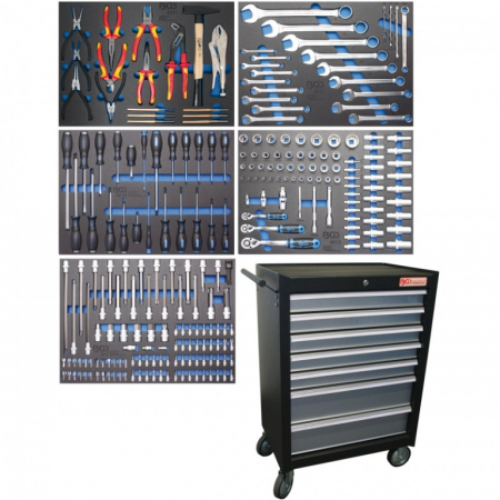 OFERTE (%) - Dulap de scule echipat 7 sertare, 243 piese