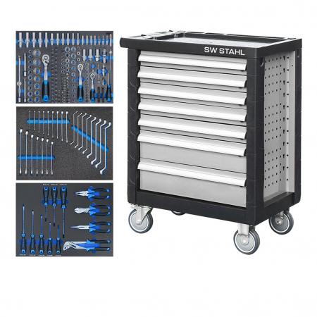 Produse - Dulap de scule echipat profesional 7 sertare, 207 piese