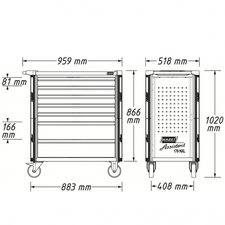 Dulap de scule echipat 8 sertare, 388 piese [1]