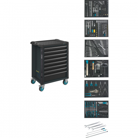 Dulap de scule echipat profesional, 8 sertare, 264 piese dedicat BMW
