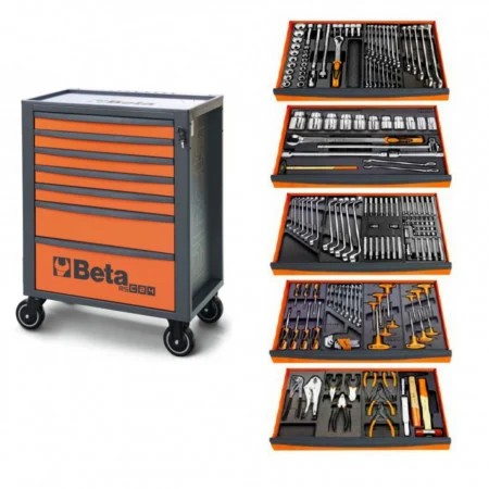 Produse - Dulap mobil cu 7 sertare, 614 scule camioane