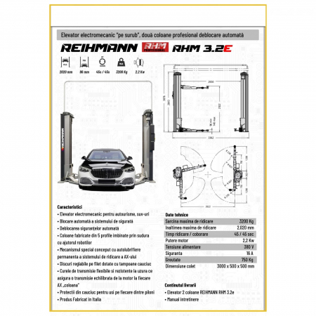 Elevator 2 coloane 3,2T electromecanic pe surub, 380V [1]