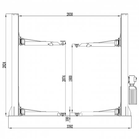 Elevator 2 coloane 4T hidraulic  blocaj manual, 220V [3]
