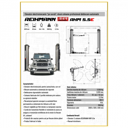 Elevator 2 coloane 5,5T electromecanic pe surub, 380V [2]