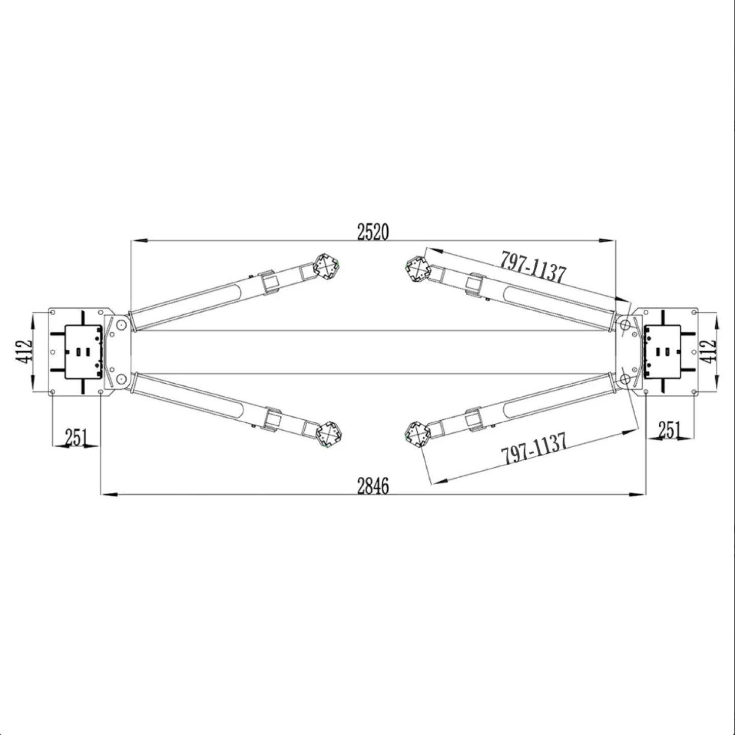 Elevator 2 coloane cu deblocare manuala dintr-un punct, optional 220/380V [1]