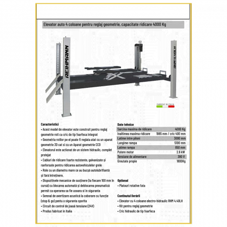 Elevator 4 coloane 4T hidraulic, la 220V sau 380V [1]