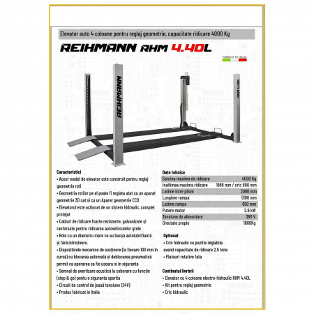 Elevator 4 coloane 4T pentru geometrie roti,  380V [1]