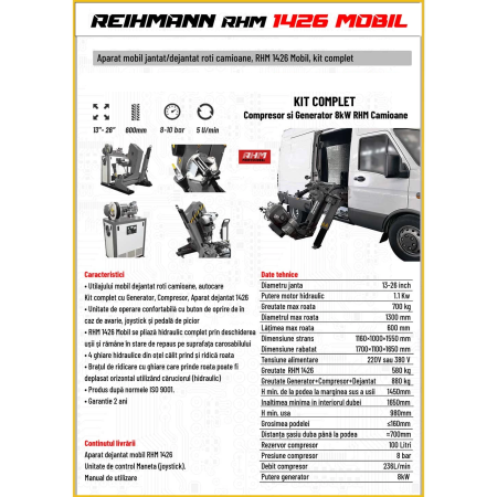 Kit Complet Aparat mobil dejantat roti camioane Reihmann KIT RHM 1426 MOBIL [1]