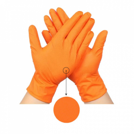 Manusi din nitril culoare orange marimea L , 100 buc