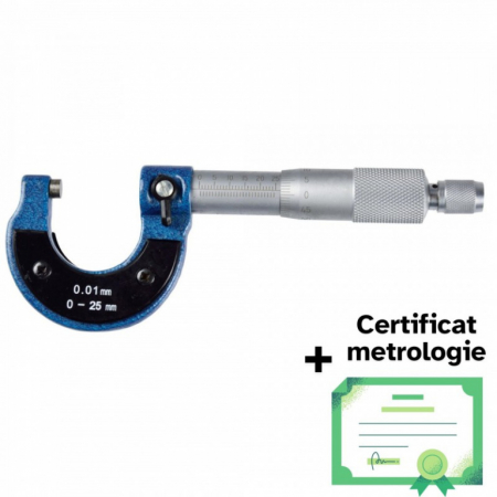Produse - Micrometru cu metrologie, diviziune 0,01, 0-25mm