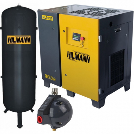 Compresoare - Pachet compresor de aer cu surub 7.5kw - 10 bar, butelie de aer 500 L si valva automata eliminare condens