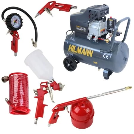 Produse - Pachet compresor de aer 50l 1.8kW 220V + 5 scule pneumatice