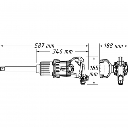 Chie pneumatica de impact tija lunga 1" 3400 Nm [1]