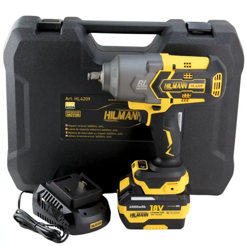 Mașină profesională de înșurubat cu impact 1/2" cu acumulator 1600 Nm  1 x baterie de 6 Ah inclusa, 21V [1]