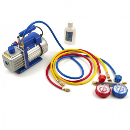 Accesorii si scule A/C - Pompa vid 1 treapta si 60 litri/min cu set de furtune si manometre
