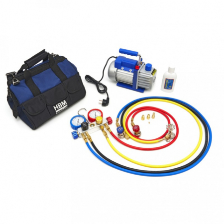 Accesorii si scule A/C - Pompa vid 1 treapta si 85 litri/min cu set de furtune si manometre