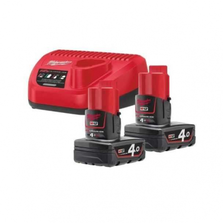 Produse - Set acumulatori Li-Ion M12 Milwaukee cu încărcător