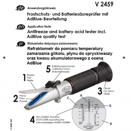 Refractometru pentru lichid de răcire și spălare parbrize, acidul bateriei și AdBlue [2]
