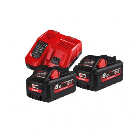 Produse - Set acumulatori Li-Ion M18 Milwaukee 8 Ah și încărcător