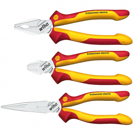 Produse - Set clesti cromati pentru electricieni 200 mm izolati la 1000V, 3 buc
