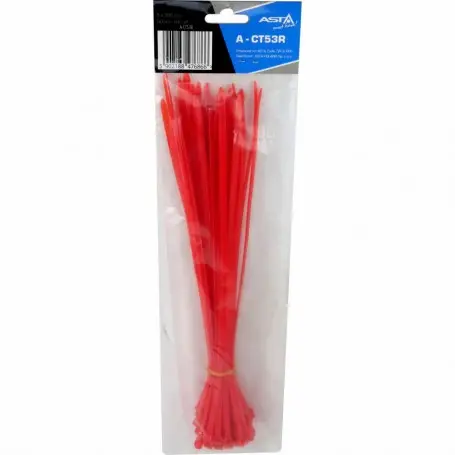 Consumabile service auto - Set coliere rosii din plastic 5x300mm, 50 buc