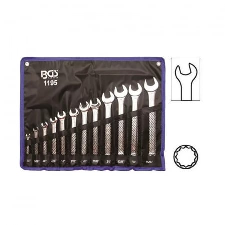 Scule pentru mecanica - Set de 12 chei combinate in toli-inch, 12 buc