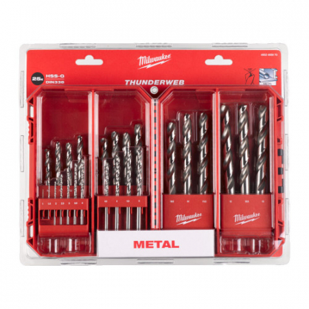 OFERTE (%) - Set de burghie pentru metal rectificate DIN 338, Ø 1.0-13.0 mm, 25 buc