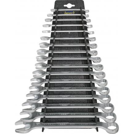 Set de chei combinate inelare – fixe, 17 piese