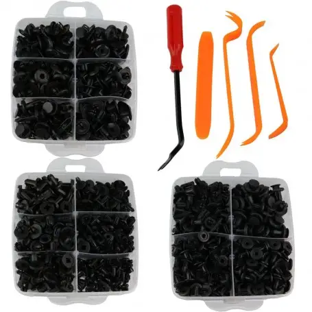 Set de cleme din Plastic + 5 unelte, 620 buc. [1]