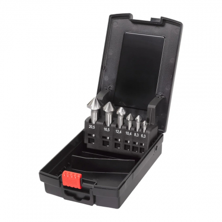 Set burghie si freze - Set de zencuitoare HSS-G cu 3 margini de taiere, 6 buc