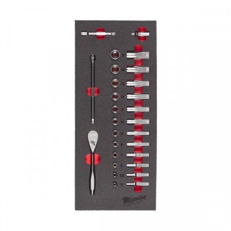 Set insertie spuma cu chei tubulare 1/4", 28buc [1]