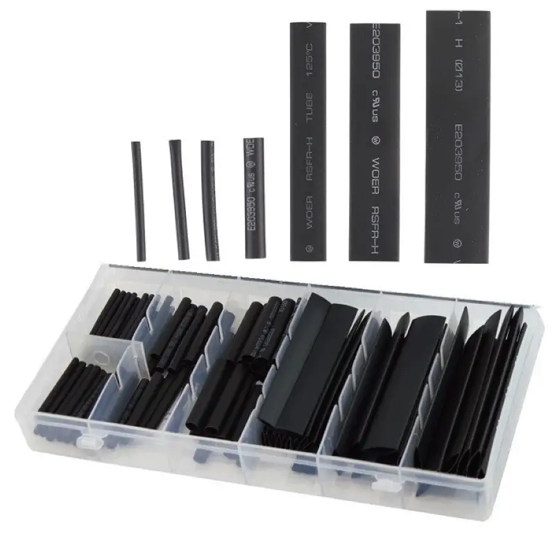 Consumabile electricieni auto - Set tuburi termocontractibile negre 126 buc.