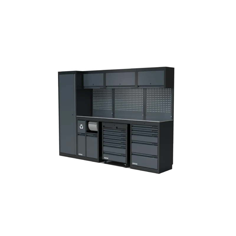 Statie de lucru SONIC MSS 4930903 cu blat din otel inoxidabil, 2803 mm - HBM [1]